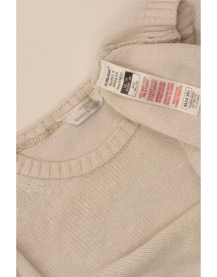 Maglione maglione con scollo a barca da donna Marks & Spencer UK 10 piccolo bianco sporco