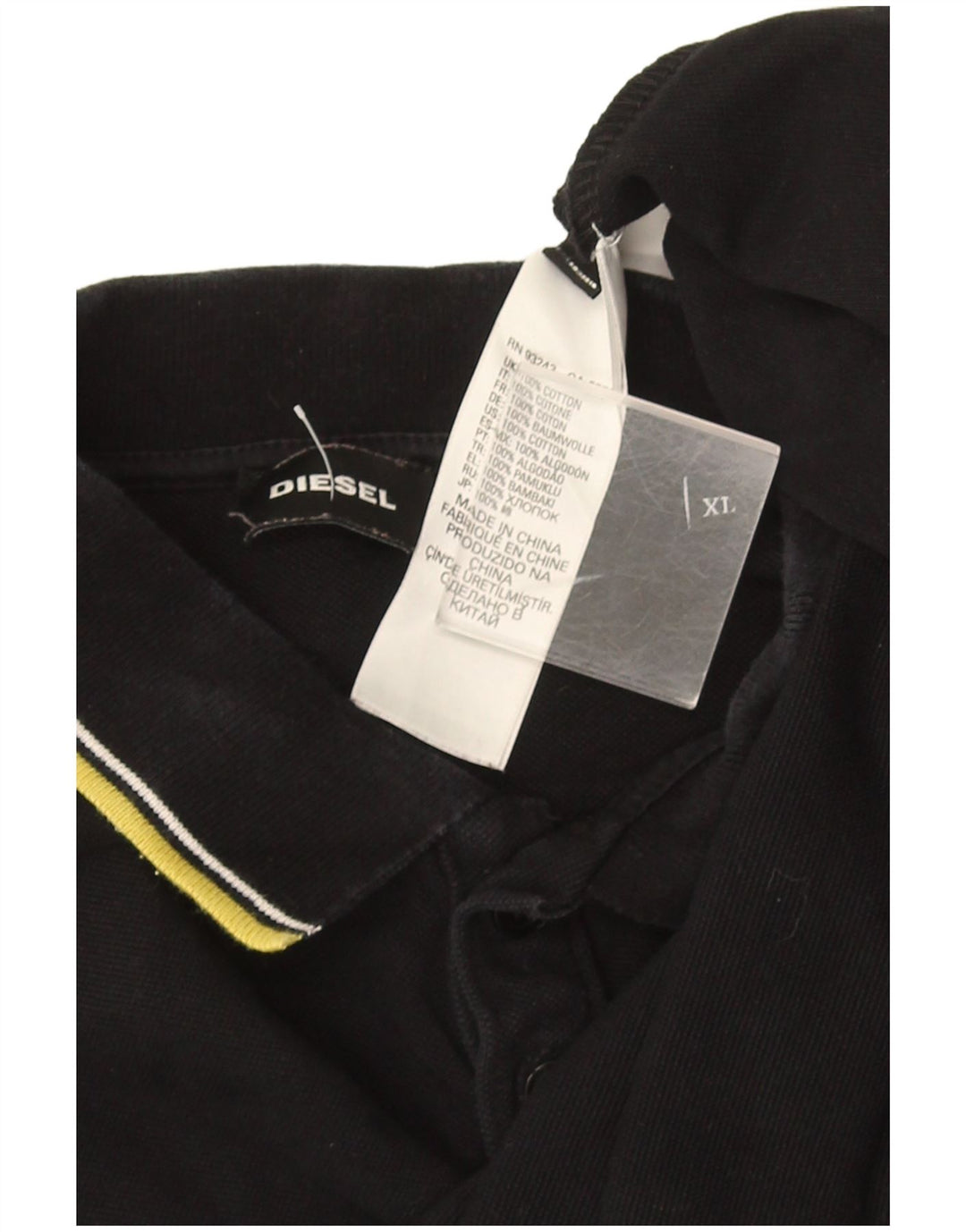 Polo da uomo DIESEL XL in cotone nero