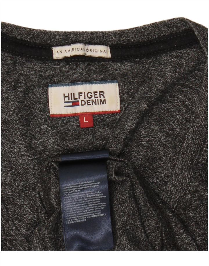 T-shirt da uomo Tommy Hilfiger Top grande in cotone chiazzato grigio