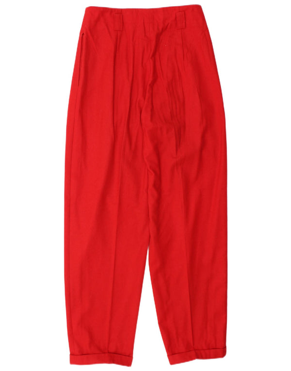 MONDI Womens High Waist Loose Fit Casual Trousers EU 40 Medium W28 L30 Red