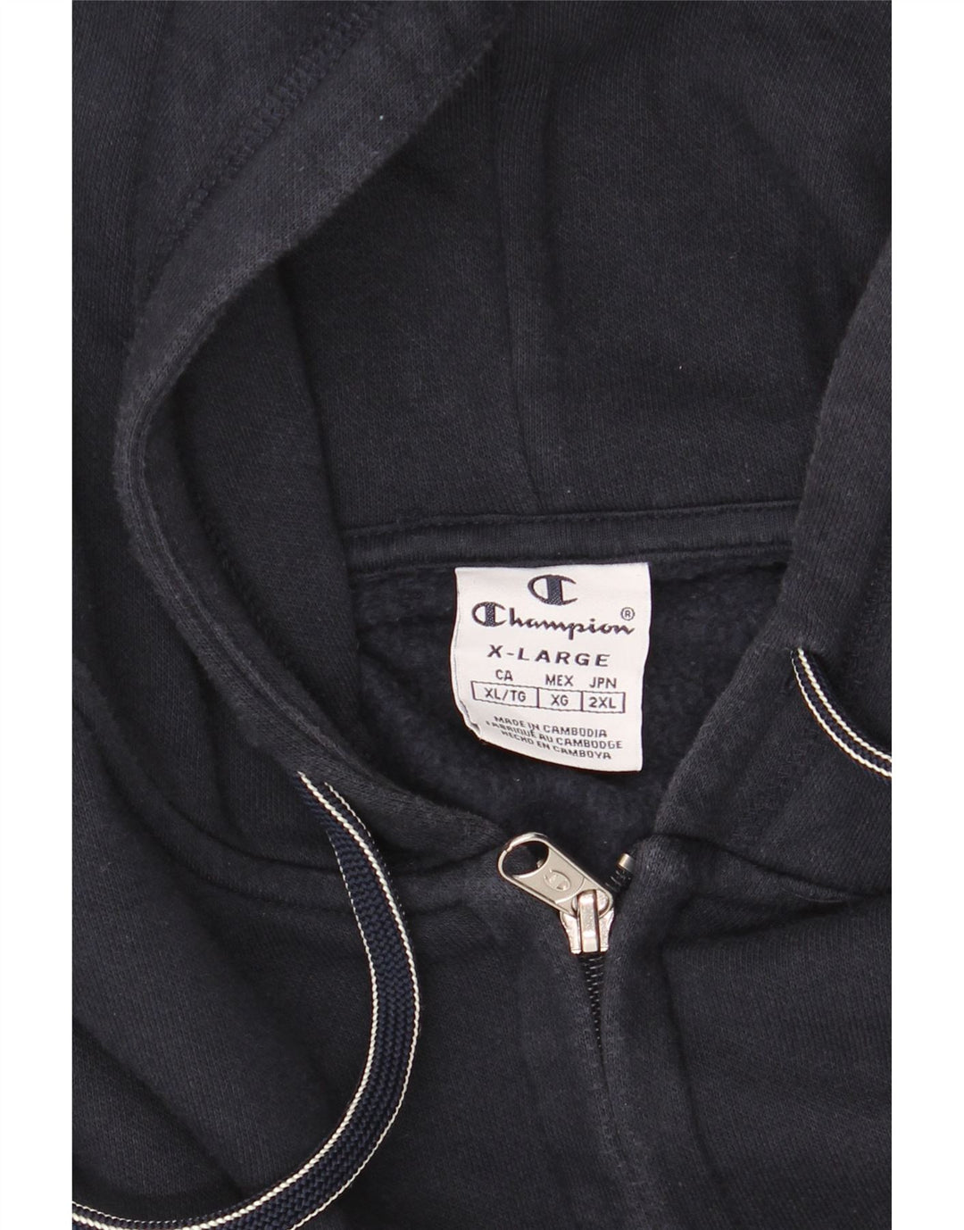 Maglione con cappuccio e zip da uomo Champion XL Blu navy