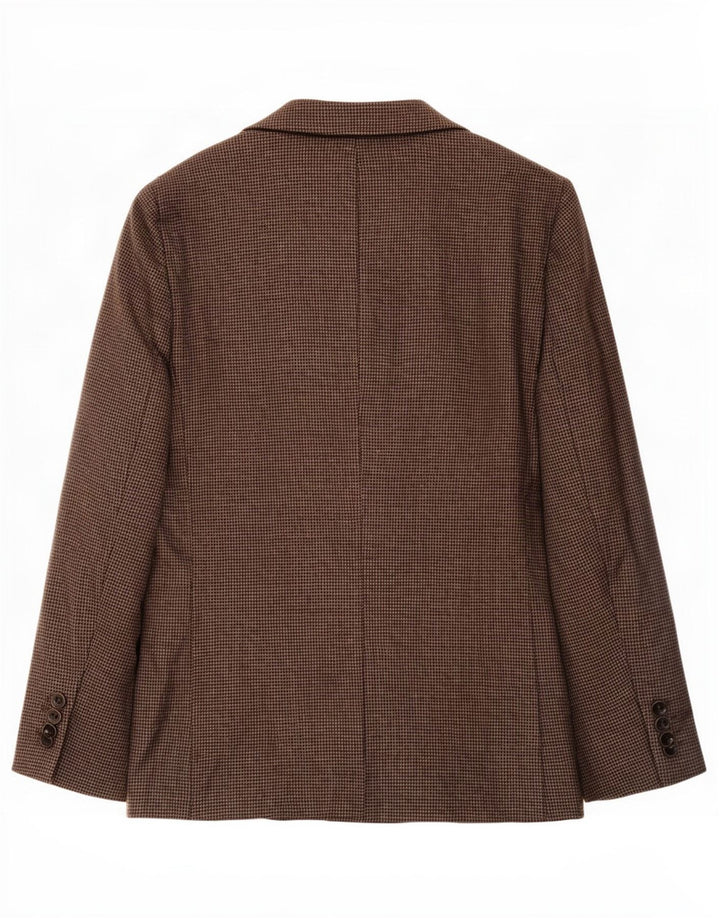Giacca blazer lunga da uomo Marks & Spencer UK 44 XL pied de poule marrone