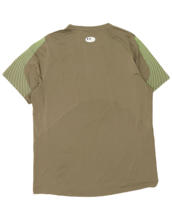 Maglietta Under Armour da uomo Heat Gear Top XL Khaki geometrica