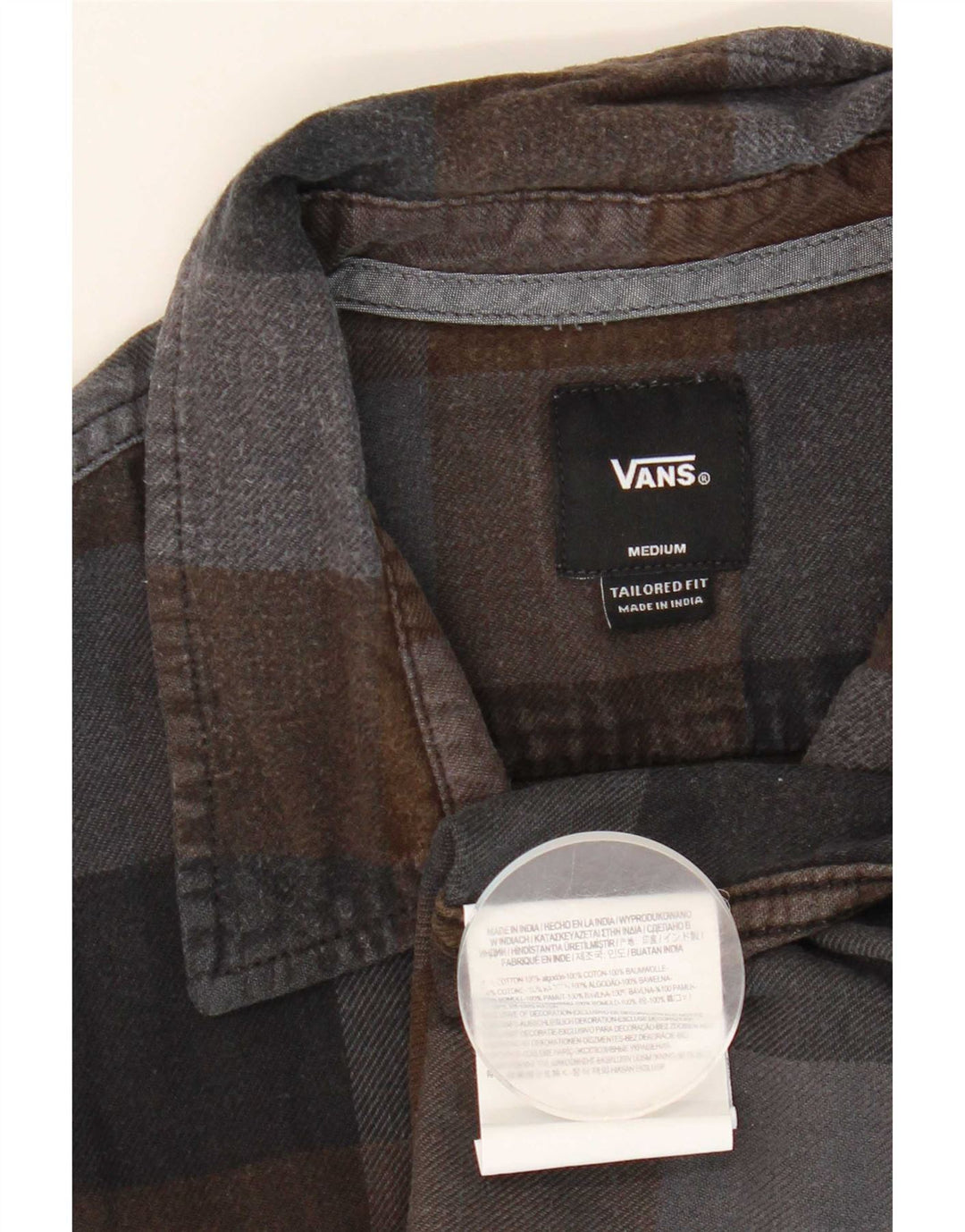 Camicia Vans da uomo su misura in flanella, cotone a quadri multicolore medio