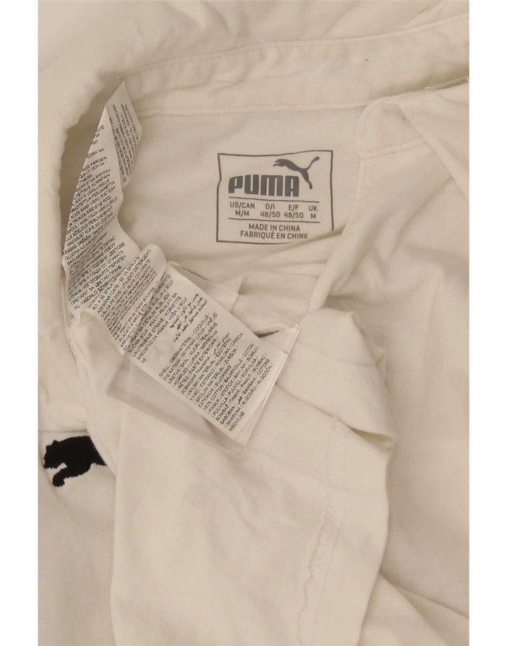 Polo da uomo Puma in cotone bianco medio