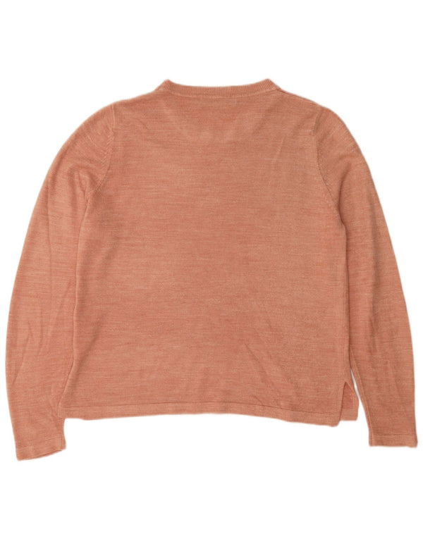 Maglione maglione con scollo a barca da donna Marks & Spencer UK 14 grande acrilico rosa