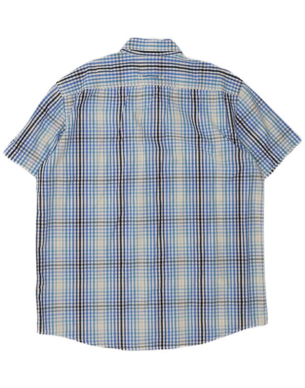 Camicia a maniche corte da uomo Camel Active XL in cotone a quadretti blu