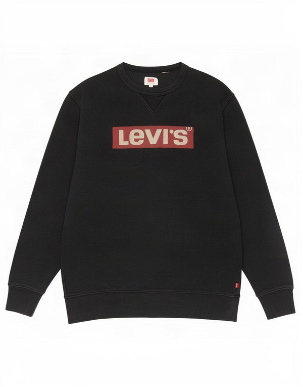 Levi's Felpa con grafica da uomo Maglione grande in cotone nero