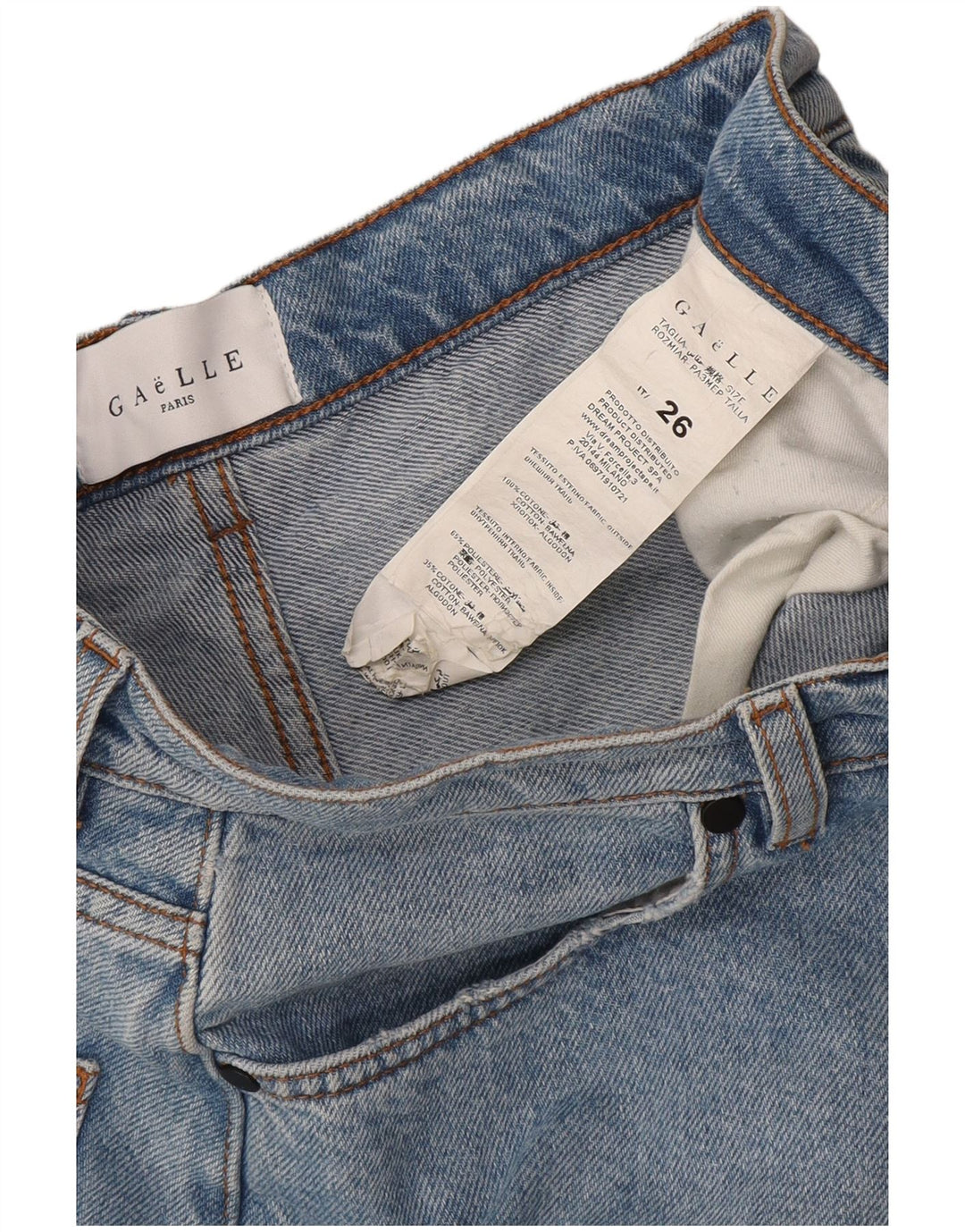 Gaelle Gonna denim da donna W26 piccola in cotone blu