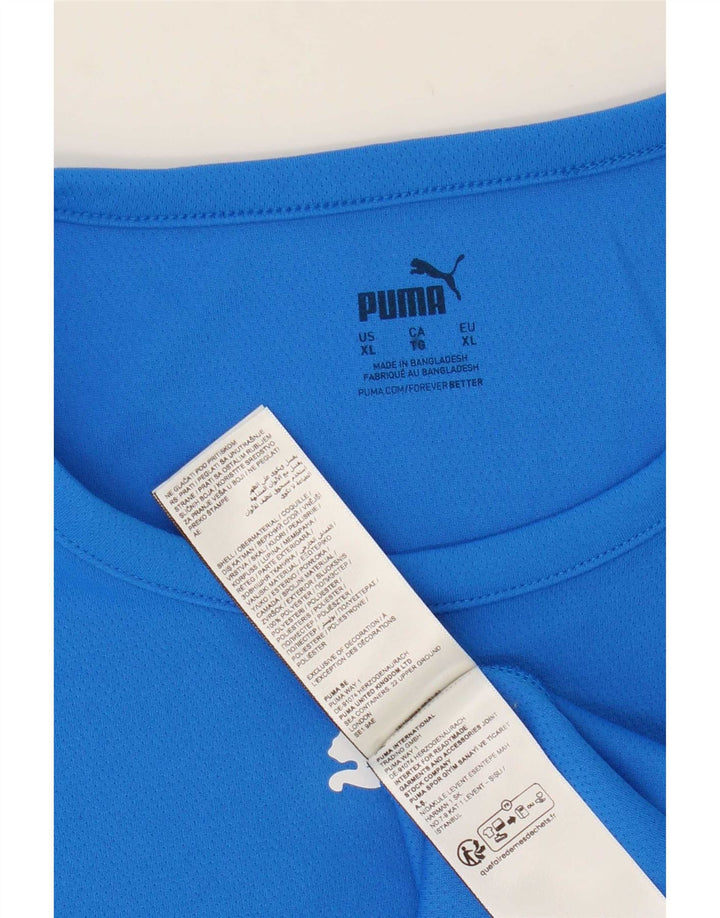 T-shirt da uomo Puma Top XL blu in poliestere color block