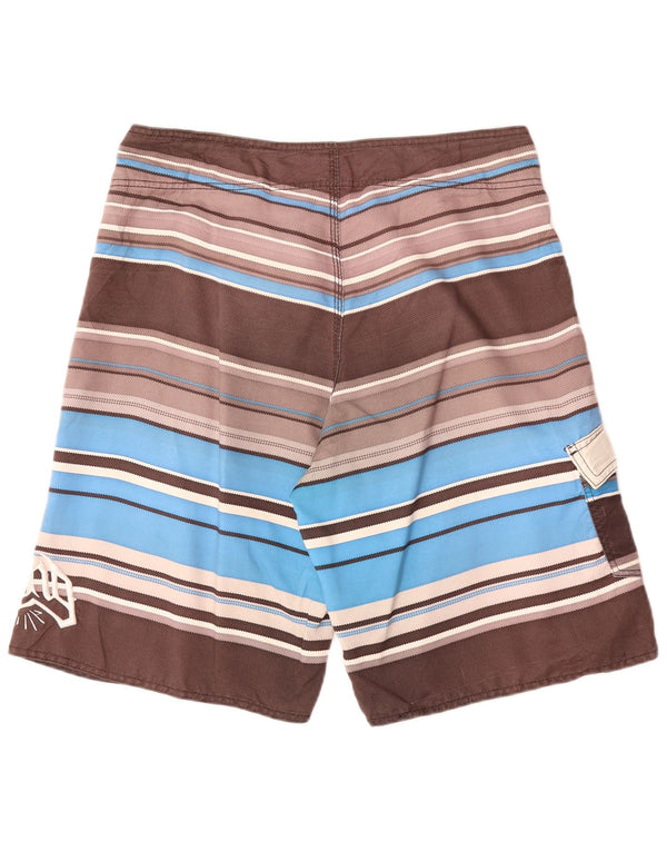 BILLABONG Mens Graphic Swimming Shorts Medium Grey Striped Polyester