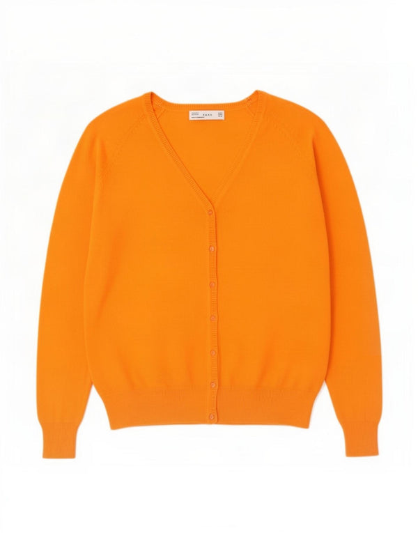 Maglione cardigan da donna Zara UK 18 XL cotone arancione