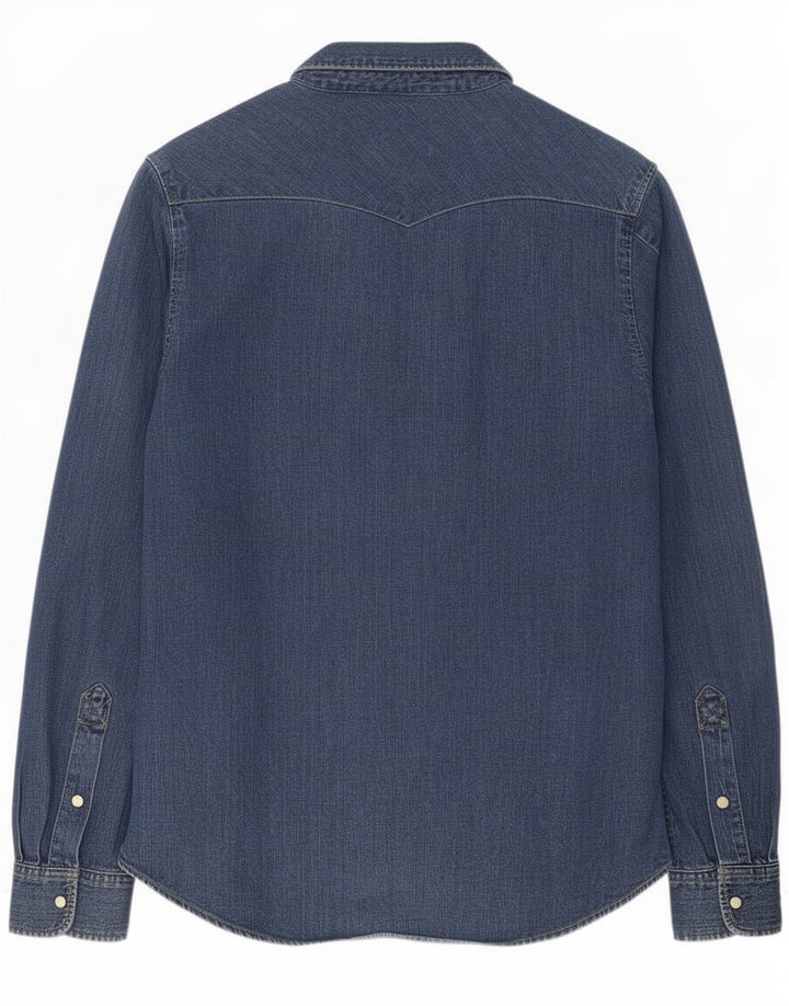 Camicia di jeans da uomo Lee in cotone blu medio