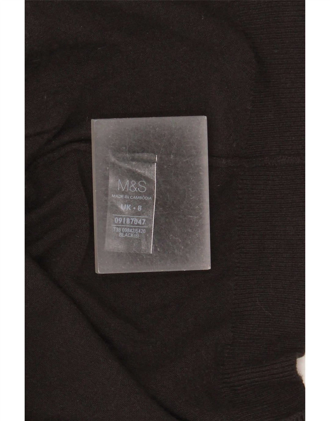 Maglione cardigan aperto lungo da donna Marks & Spencer UK 8 piccolo nero