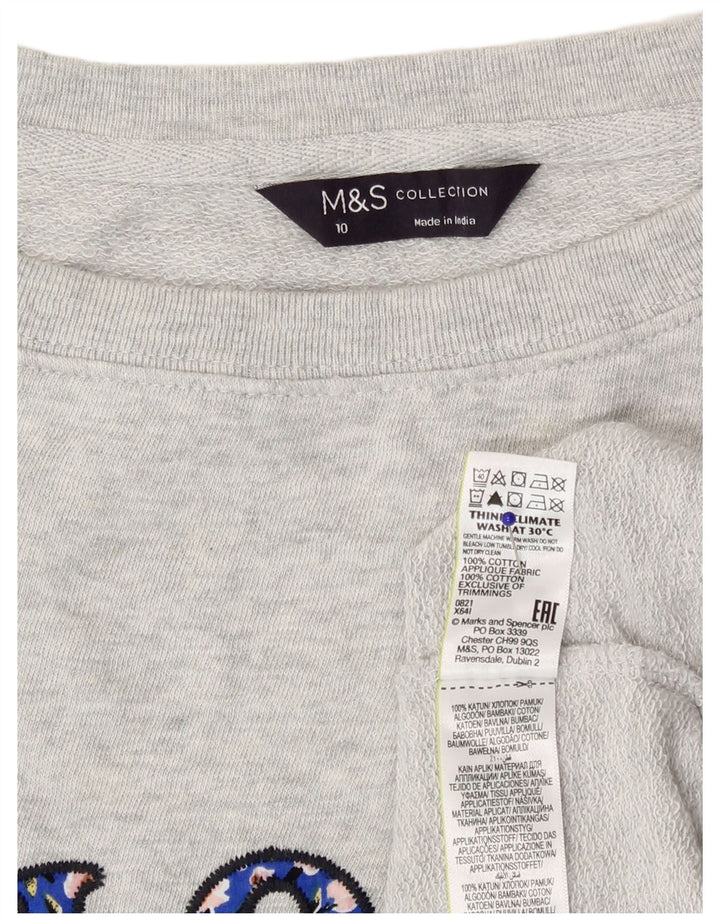 Felpa grafica da donna Marks & Spencer UK 10 Small Grey Flecked