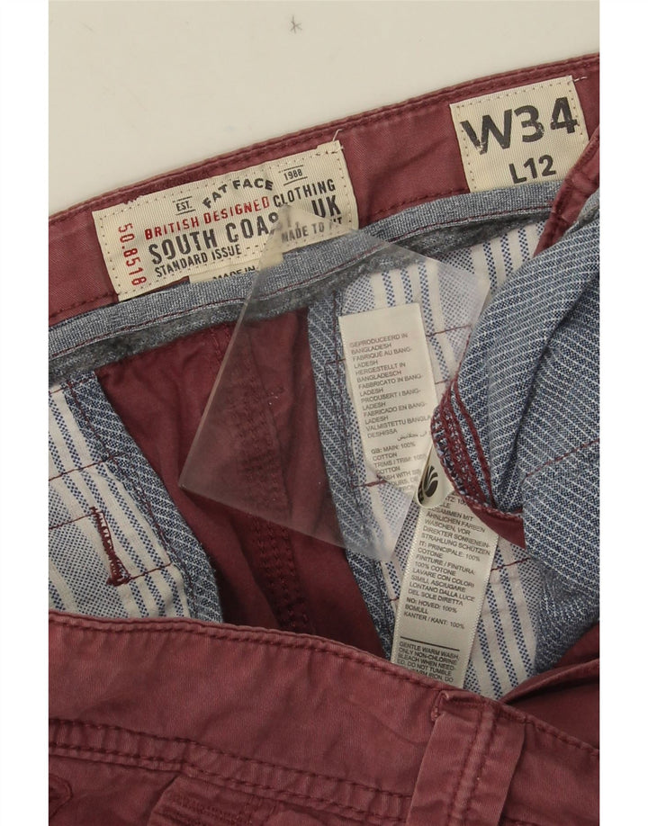 Pantaloncini cargo da uomo Fat Face W34 grandi in cotone rosso