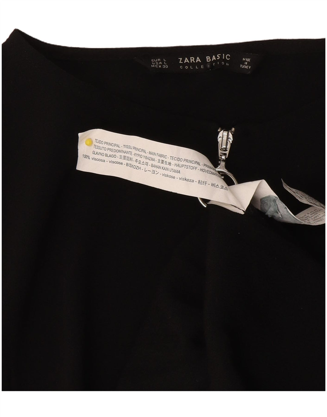 Top in camicetta da donna Zara UK 14 grande in viscosa color block nera