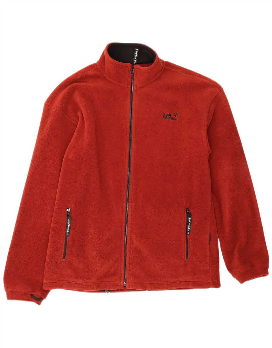 Giacca in pile foderata da uomo Jack Wolfskin UK 42 XL poliestere rosso
