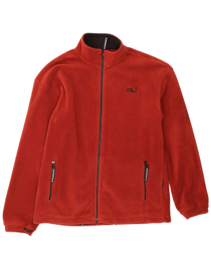 Giacca in pile foderata da uomo Jack Wolfskin UK 42 XL poliestere rosso