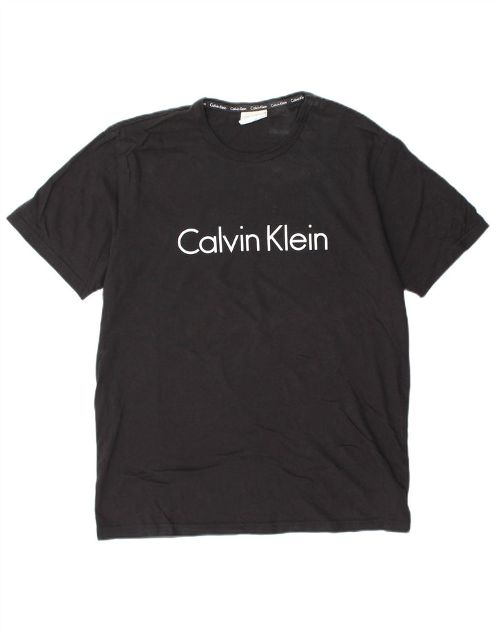 CALVIN KLEIN T-shirt grafica da uomo Top in cotone nero medio