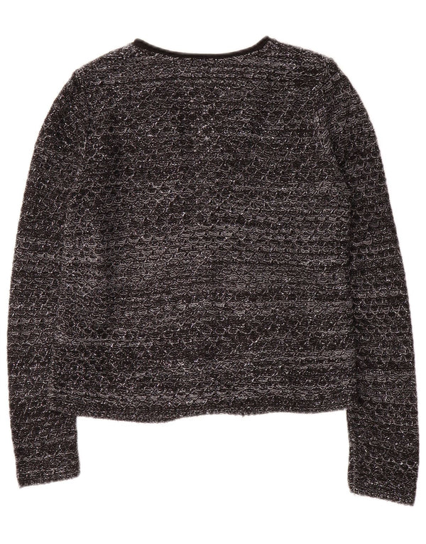 Maglione cardigan aperto per ragazze Zara 11-12 anni acrilico chiazzato grigio