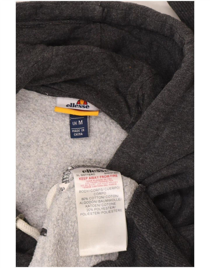 Maglione con cappuccio grafico da uomo Ellesse in cotone grigio medio