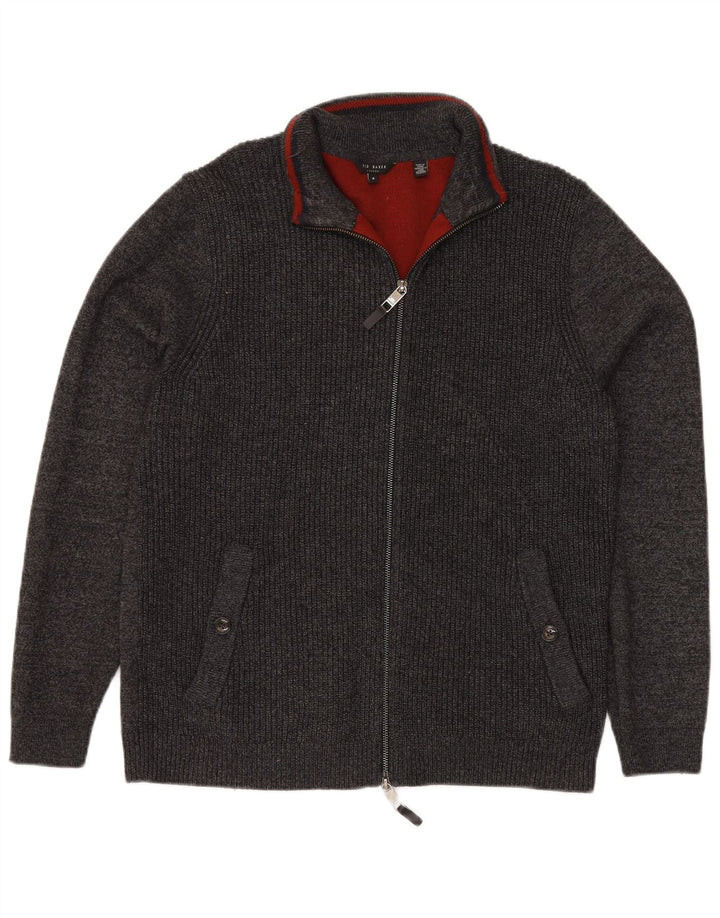Maglione cardigan da uomo TED BAKER taglia 4 grande poliestere grigio