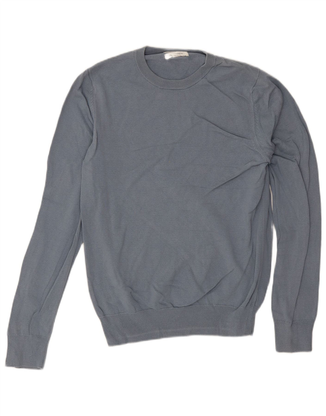 Maglione maglione girocollo da uomo Marks & Spencer piccolo cotone blu