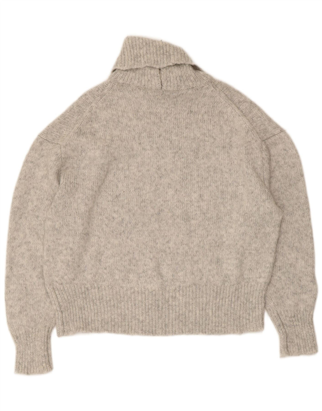 Maglione maglione oversize con collo alto da donna Zara UK 10 piccolo acrilico grigio