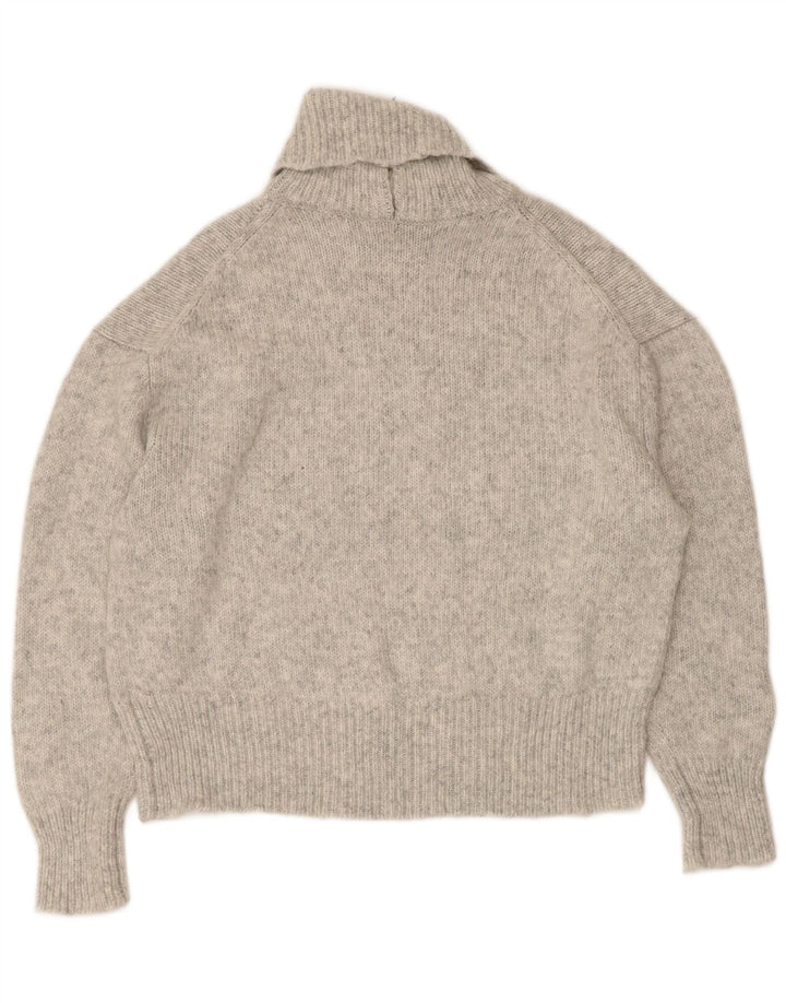 Maglione maglione oversize con collo alto da donna Zara UK 10 piccolo acrilico grigio
