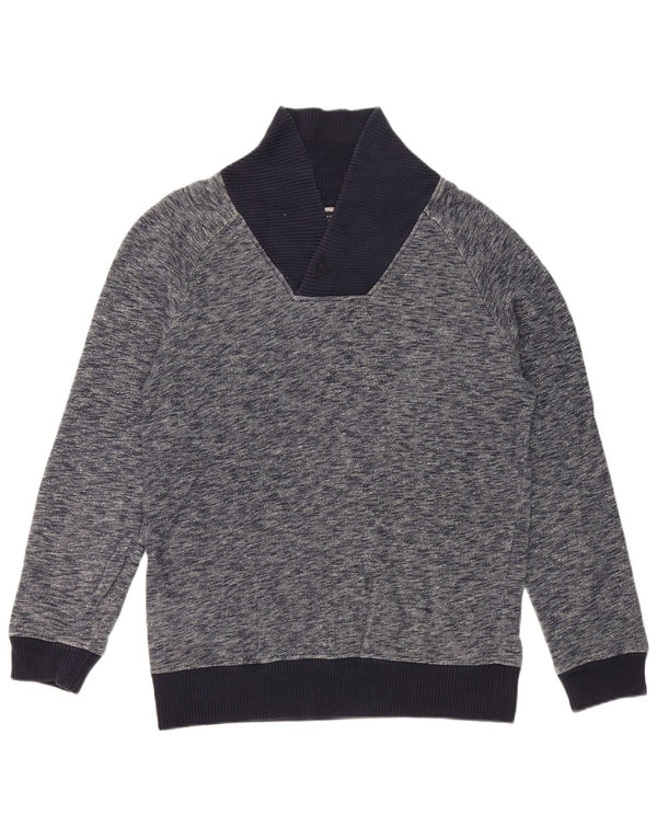 Felpa Zara da uomo, maglione grande, blu navy screziato