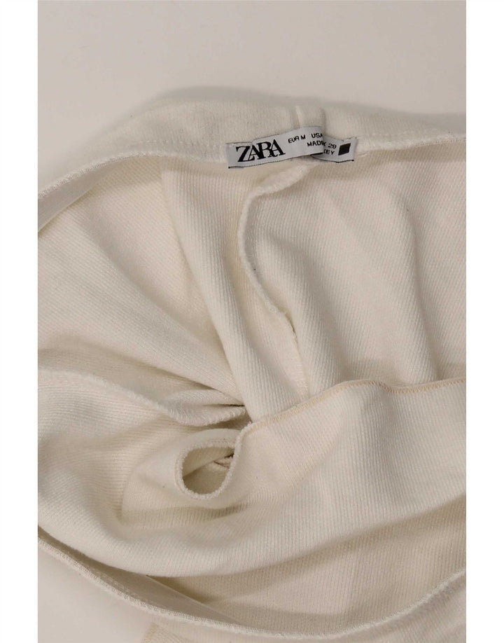 Abito aderente senza spalline ritagliato da donna Zara UK 12 bianco medio