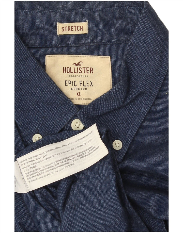 Camicia Hollister da uomo XL in cotone blu