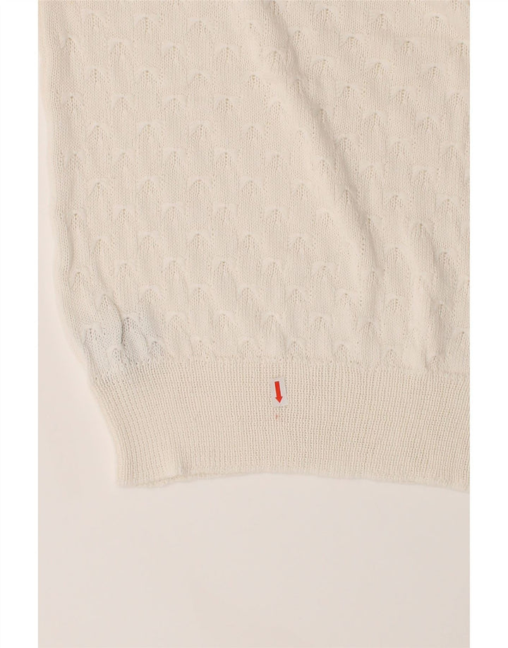 PEPALOVES Womens Oversized V-Neck Jumper Sweater UK 10 Small White Vintage Pepaloves and Second-Hand Pepaloves from Messina Hembry 