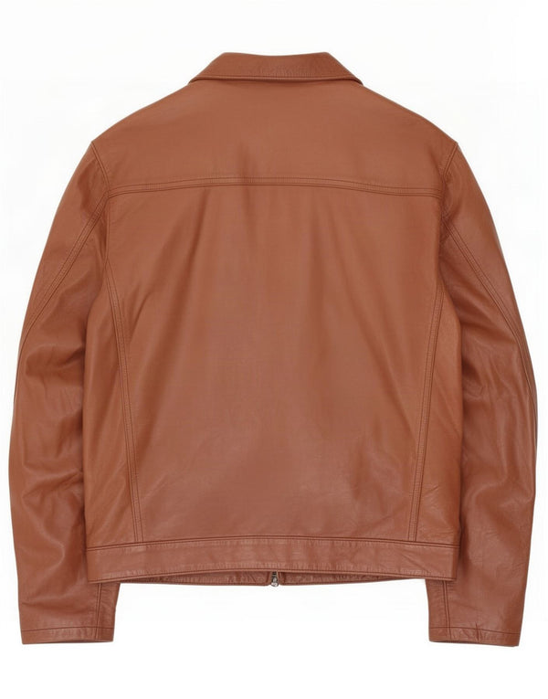 Giacca multiuso in pelle da uomo vintage IT 50 Large Marrone