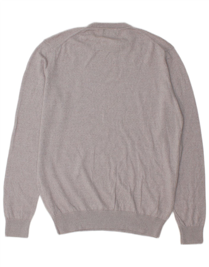Maglione maglione girocollo da uomo Zara grande in lana grigia