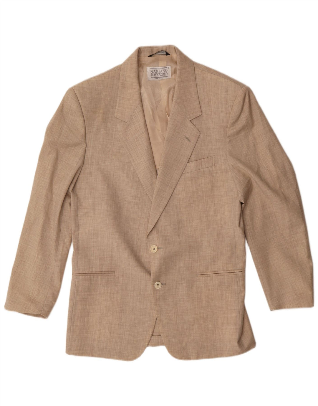 Giacca Blazer Ravazzolo Uomo 2 Bottoni IT 46 Small Beige Lana Vergine
