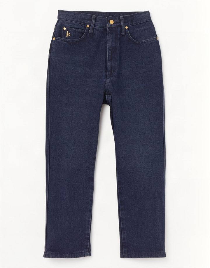 Jeans dritti corti da donna Roccobarocco IT 42 medio W28 L25 blu navy