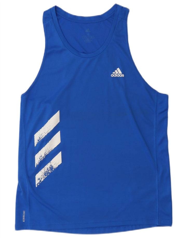 Canottiera grafica Adidas Aeroready da uomo in poliestere blu medio