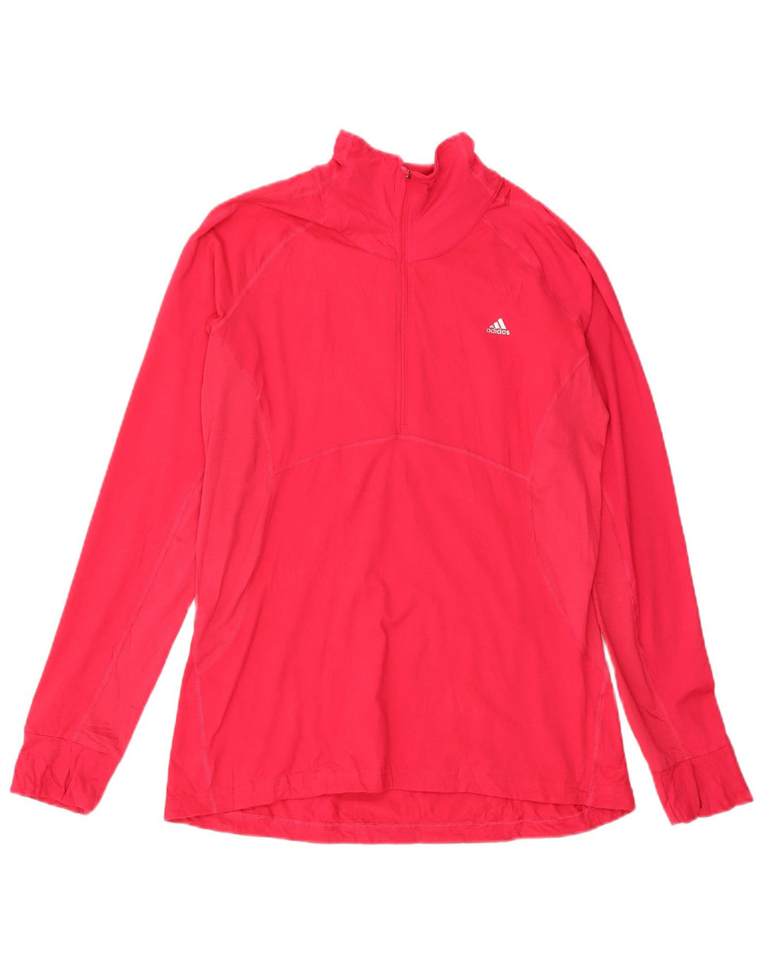 Top della tuta pullover con zip e collo ADIDAS da donna Climalite UK 20/22 XL Rosso