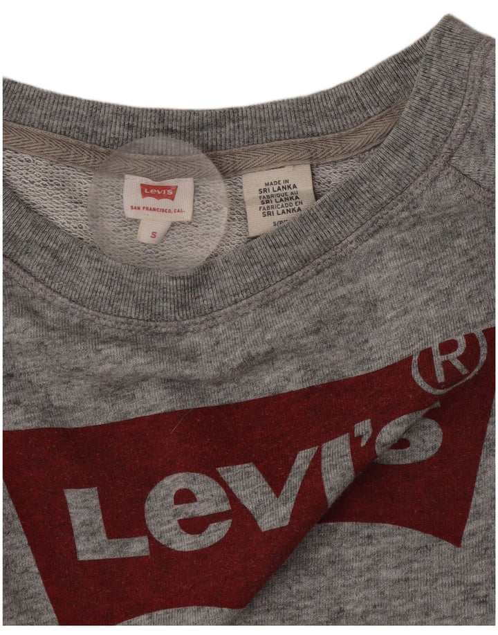 Levi's Women's Oversize Crop Felpa Jumper UK 10 Small Grey Flecked