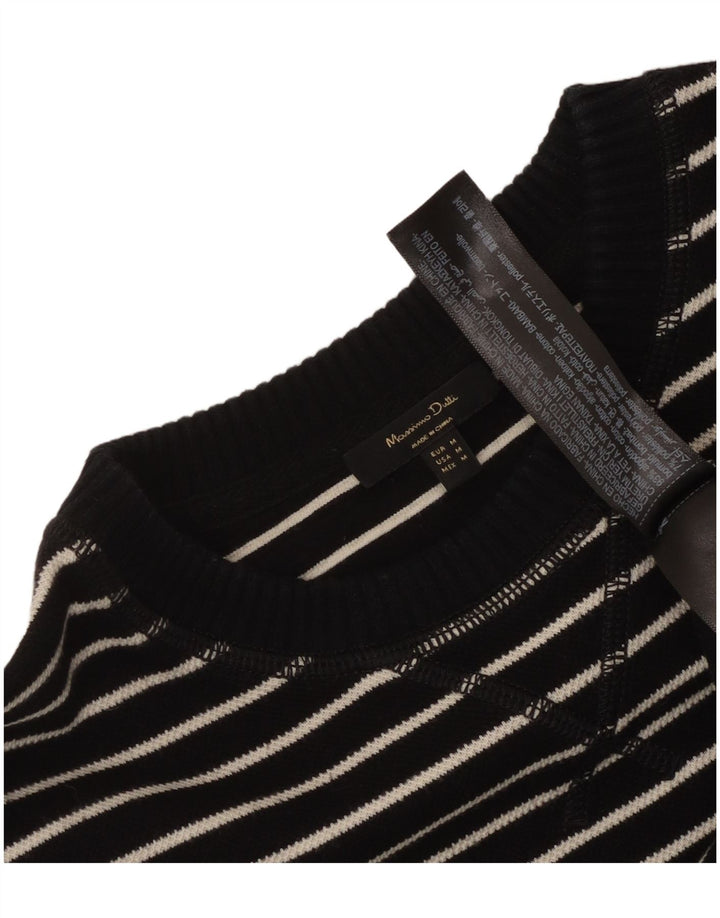 Massimo Dutti Top da donna a maniche lunghe UK 14 Cotone a righe nere medie