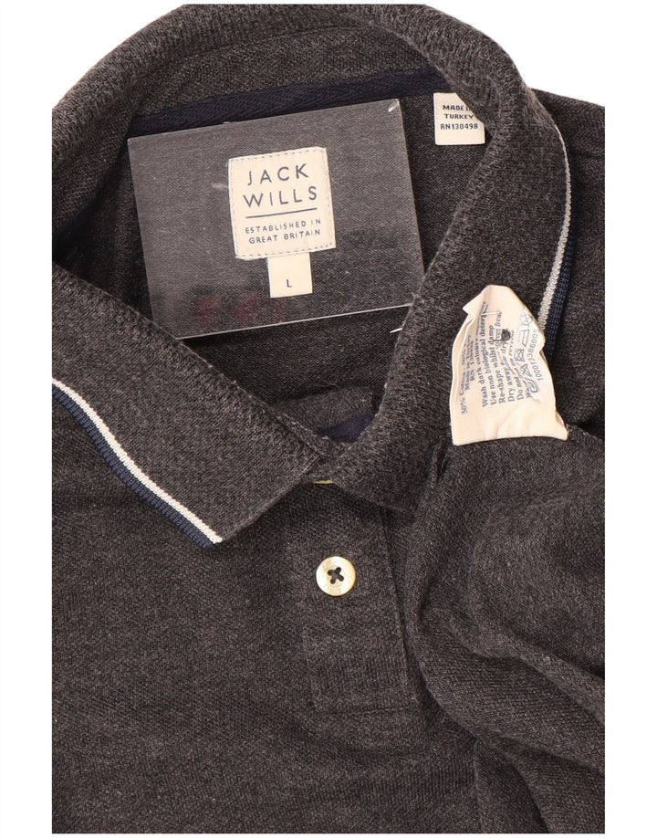 Polo da uomo JACK WILLS grande in cotone grigio