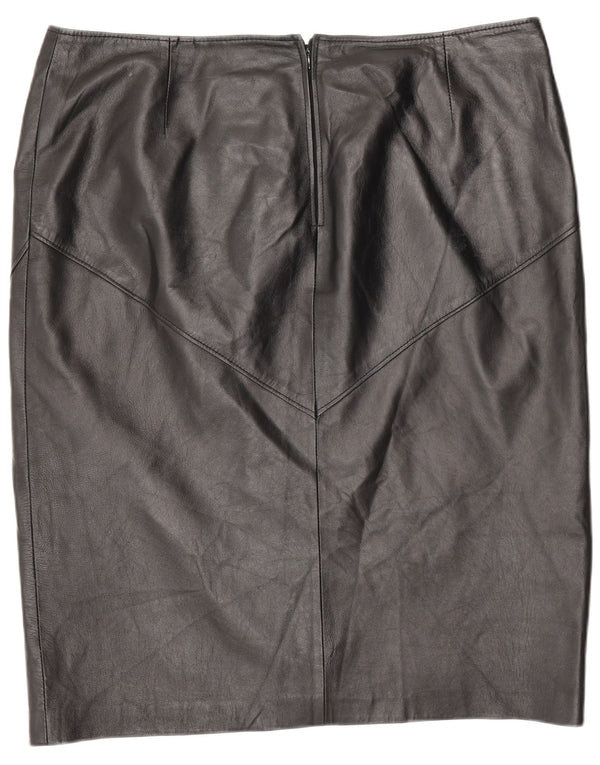 Gonna in pelle vintage da donna W42 3XL Nera