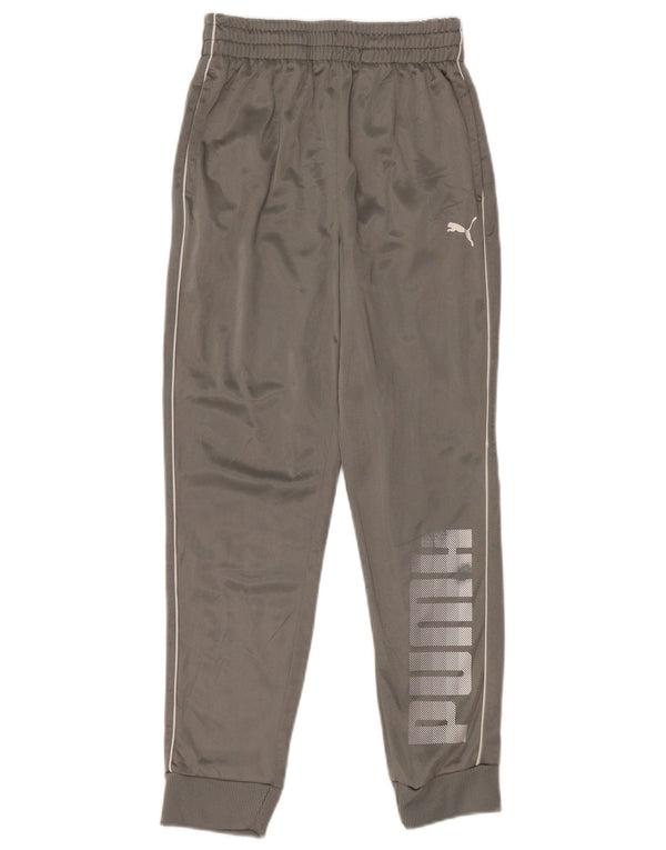 Pantaloni da tuta con grafica Puma da ragazzo, pantaloni da jogging, 10-11 anni, poliestere grigio