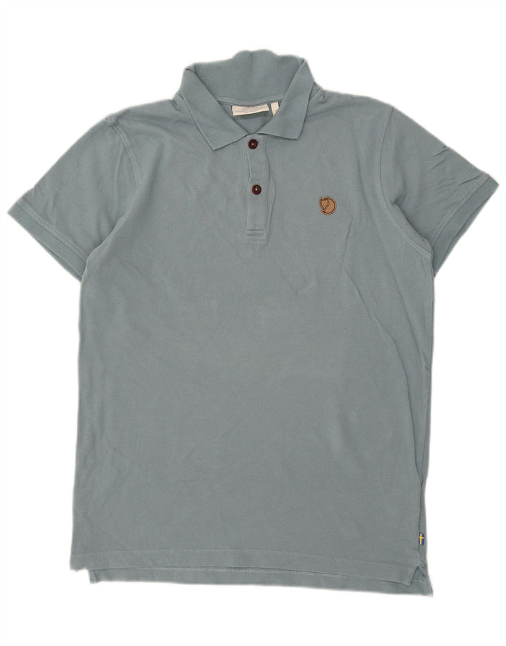 Polo da uomo Fjall Raven in cotone blu medio