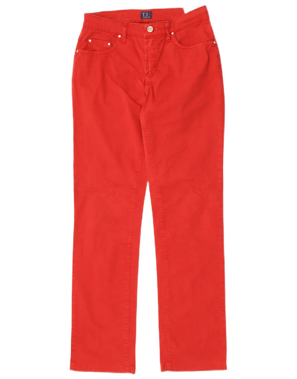 Pantaloni Casual Dritti Donna Trussardi W26 L30 Cotone Rosso