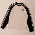 Top Adidas da uomo a maniche lunghe in cotone color block bianco medio