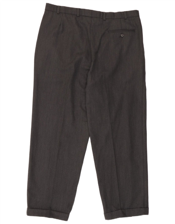 Pantaloni casual con pegged Marks & Spencer da uomo St. Michael W38 L29 in lana grigia