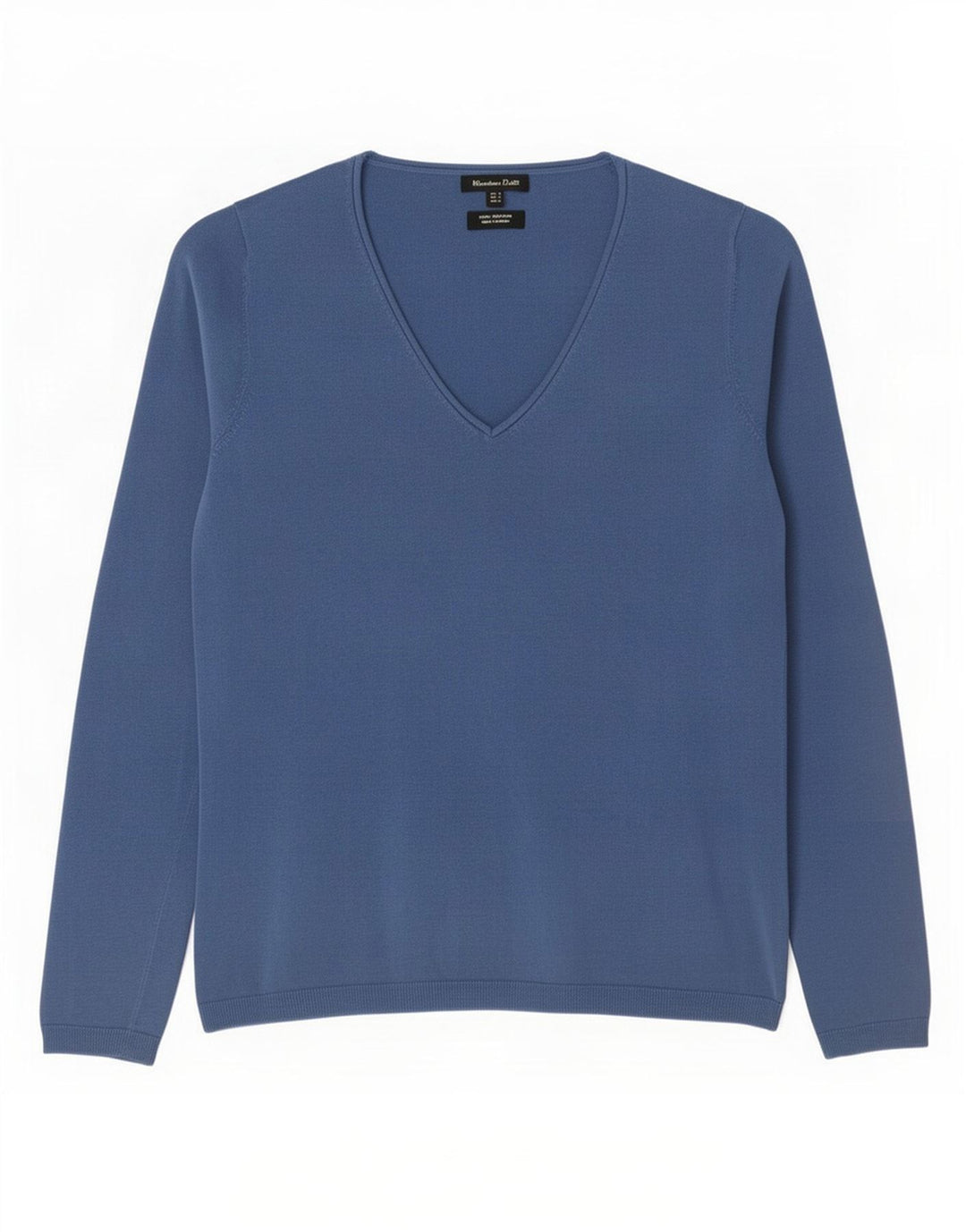 Maglione maglione con scollo a V da donna Massimo Dutti UK 10 piccolo cotone blu